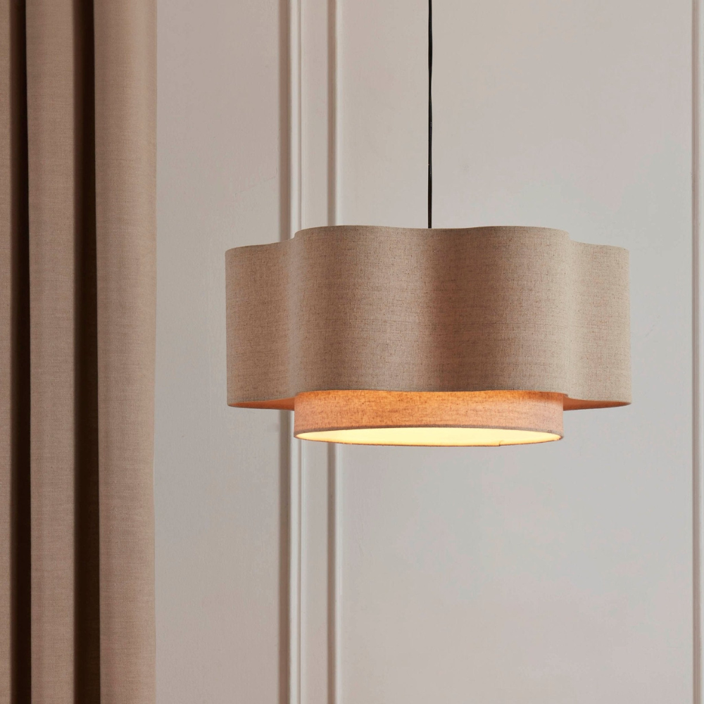 AstraNova Dual Tier Flush Mount Ceiling Light — Layered Shade Design, Soft Ambient Glow