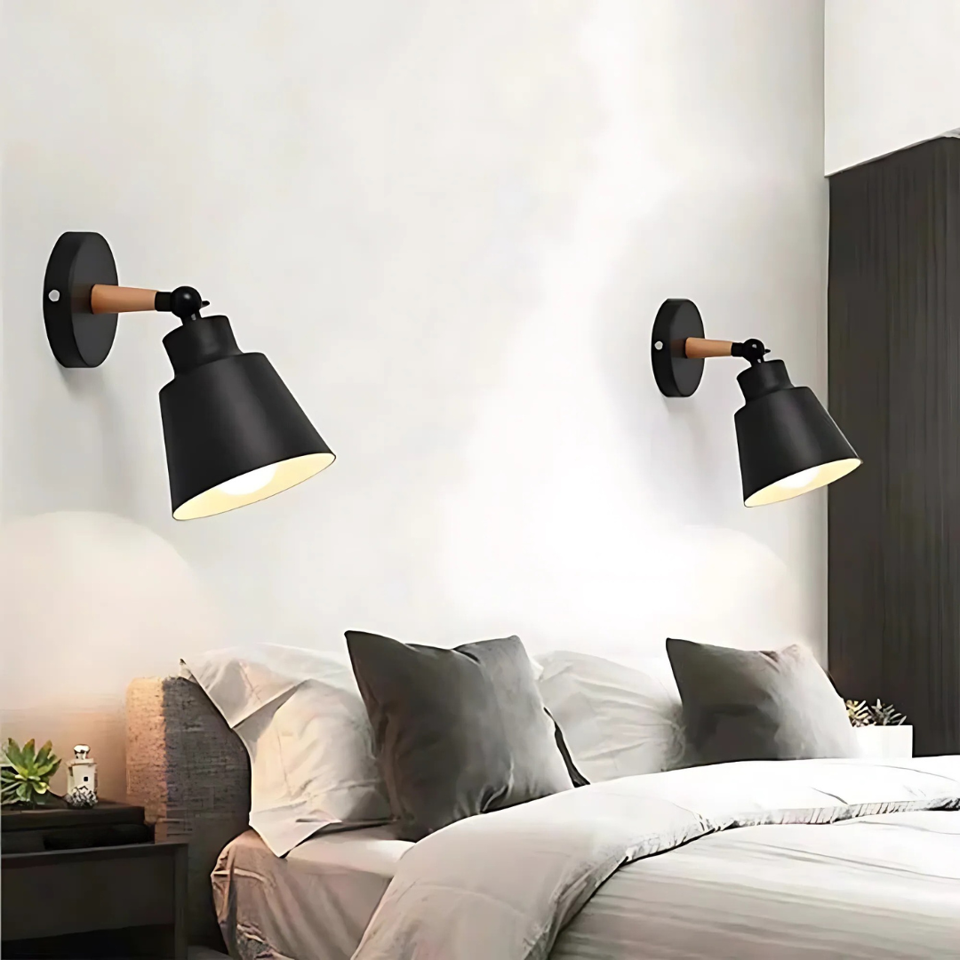 LyraNova Black LED Wall Light With E27 Socket For Indoor Spaces