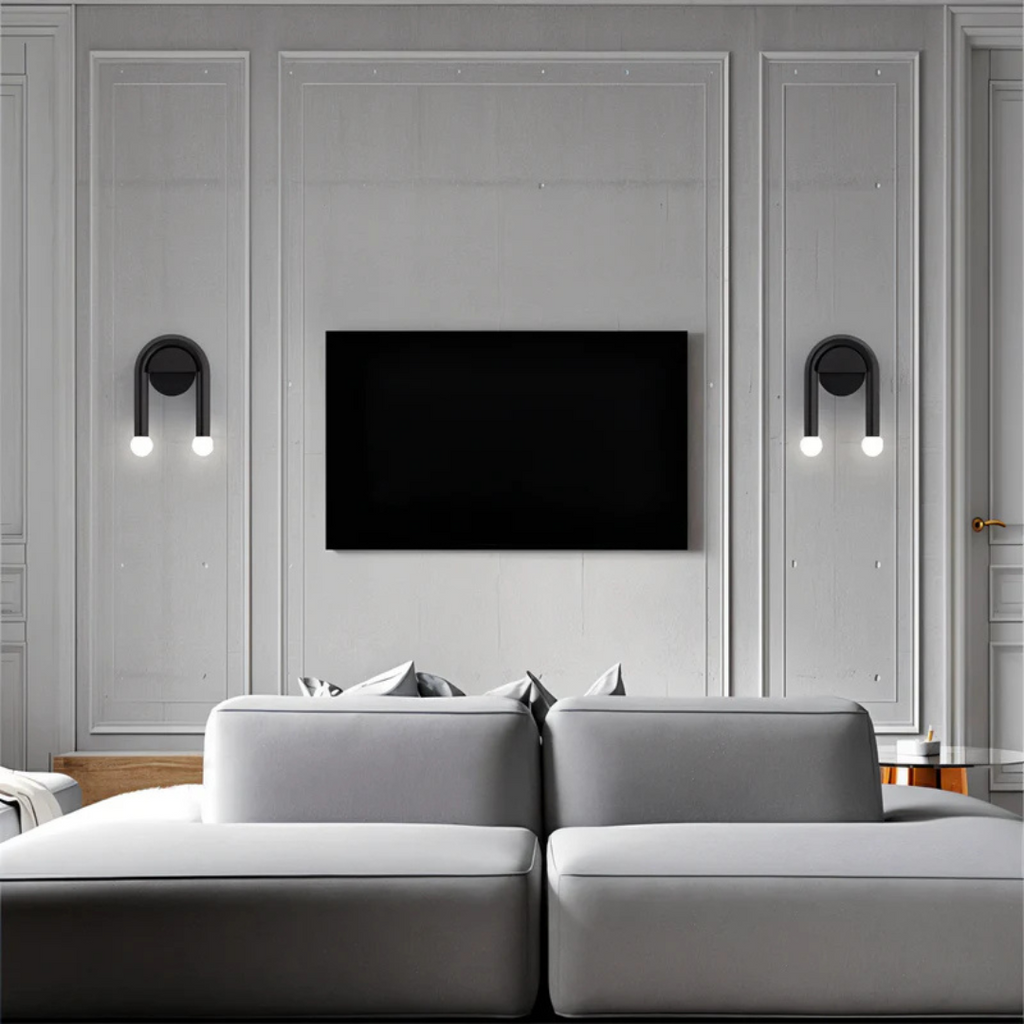 Lyra Arch LED Wall Light With Black Iron Finish For Warm Ambient Glow