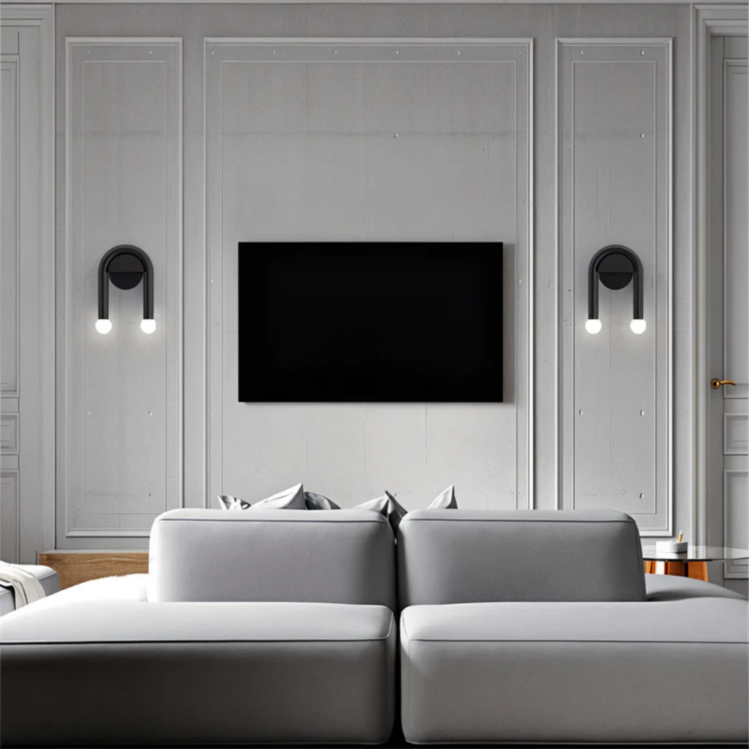 Lyra Arch LED Wall Light With Black Iron Finish For Warm Ambient Glow