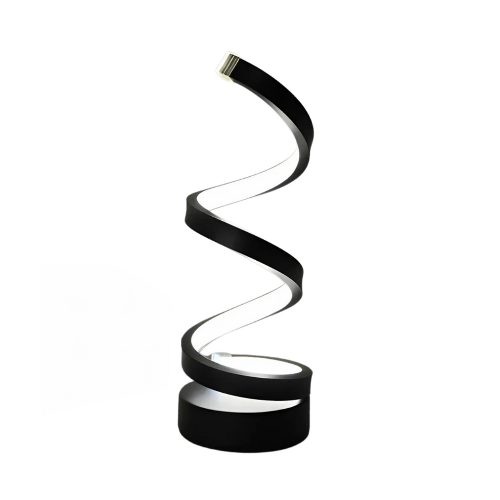 LumaSpire Spiral LED Table Lamp With Battery Power Dimmable And Tunable Light