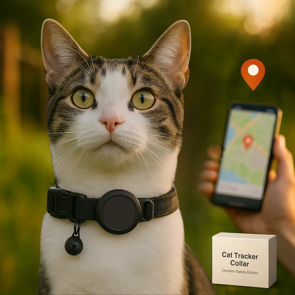 Reflective Quick-Release Cat GPS Collar — Durable Construction, Secure Fastening