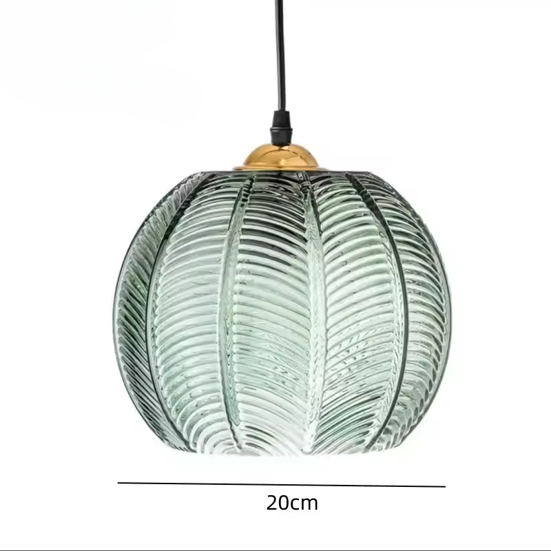 Miraella Pendelleuchte im nordischen Stil mit grünem Blätterdesign
