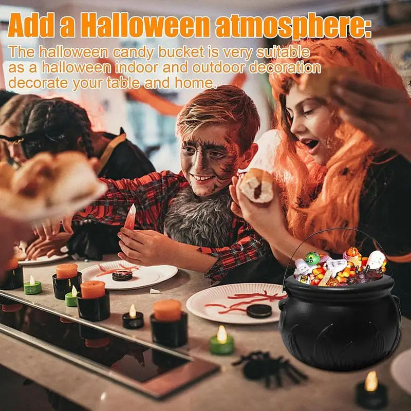 Witch Cauldron Candy Bowl Halloween Decoration Set | Filindra