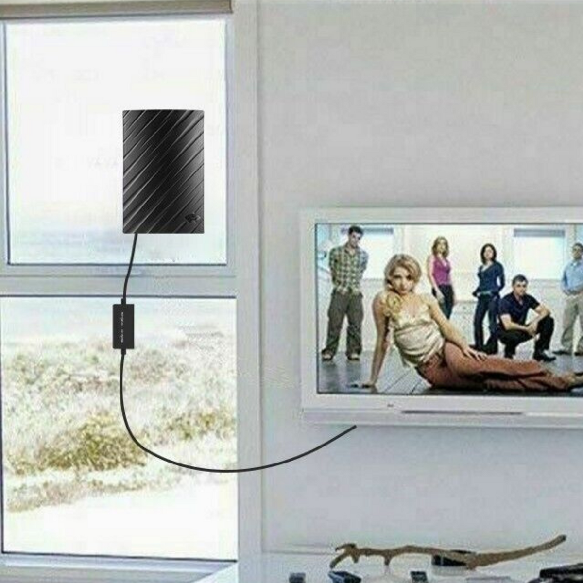 Digitale Indoor-4K-HDTV-Antenne – große Reichweite, 600 Miles