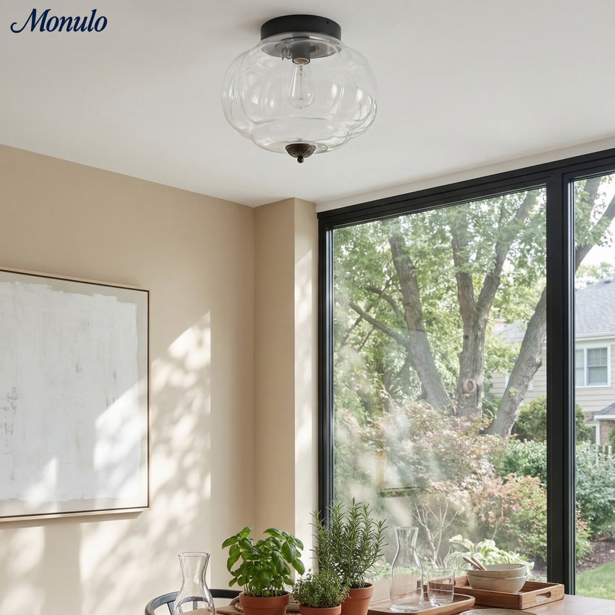 Luz de teto moderna de montagem embutida — abajur escandinavo em vidro leitoso, iluminação suave