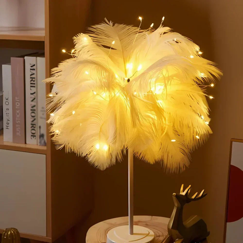 Aurora Feather Lamp — Elegant Soft-Glow Accent Lighting