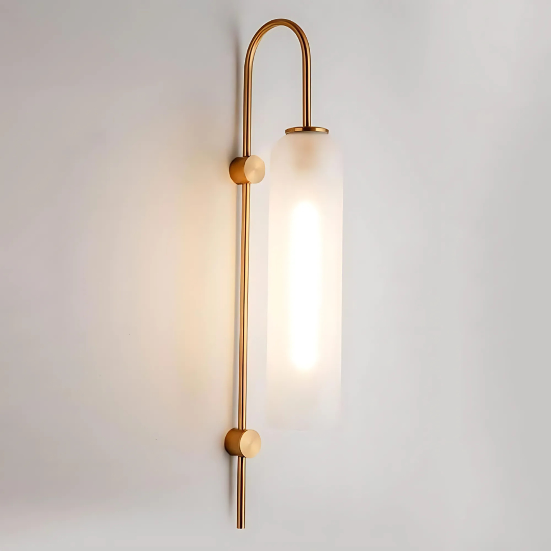 LumaClad Blue And White Smoked Glass Tube LED Wall Lamp