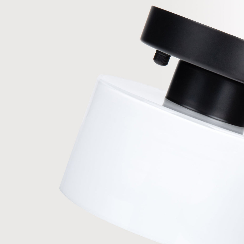 Retro Amber Glass Ceiling Light — E27/E26 Socket, Direct Mount, Cylindrical Shade