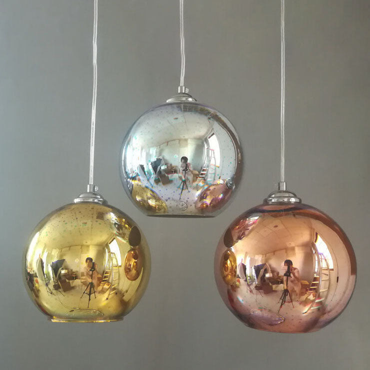 Modern färgglad 3D-pendellampa i glaskupol, 1 ljuskälla