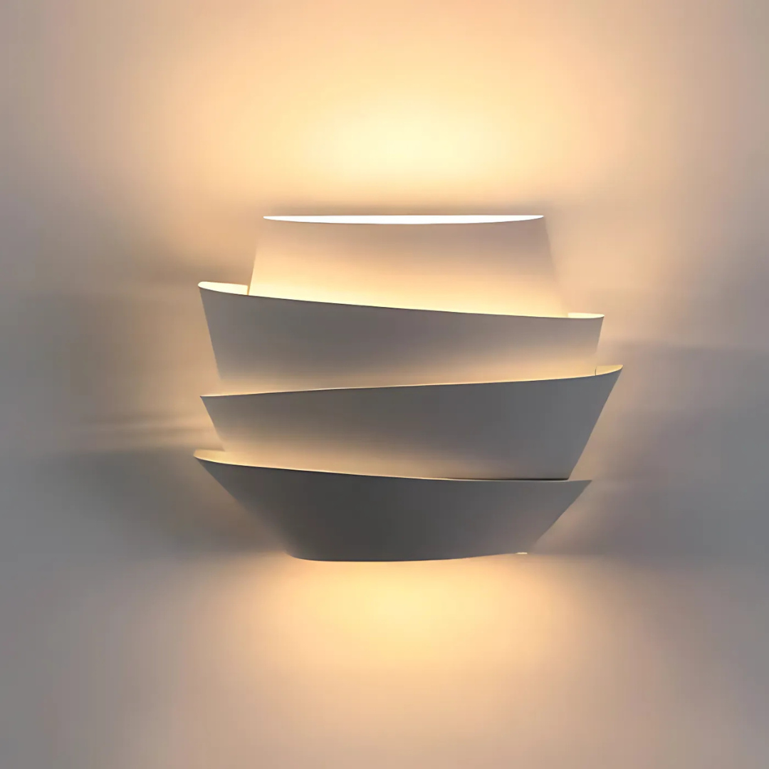 Aurelis Geometric Iron Frame LED Wall Light With Warm Glow