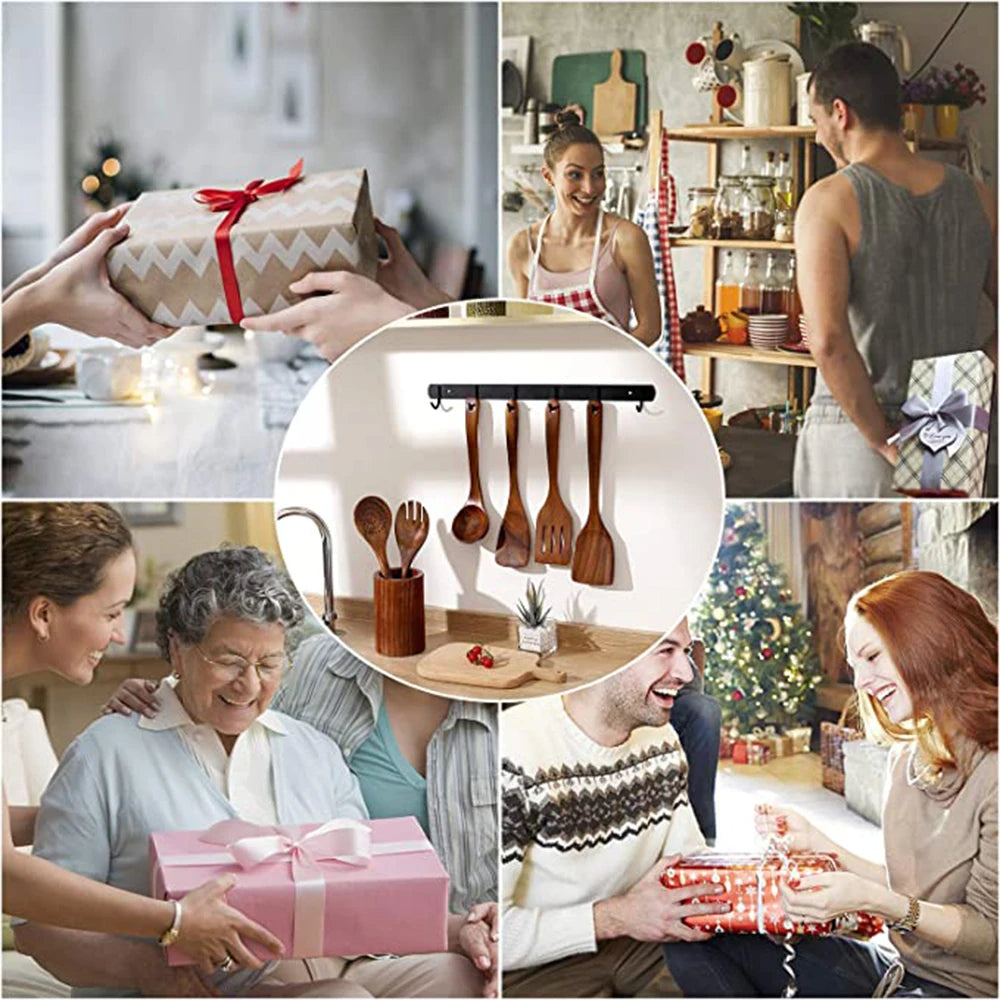 Premium Natural Teak Wood Utensils — Eco-Friendly, Non-Toxic