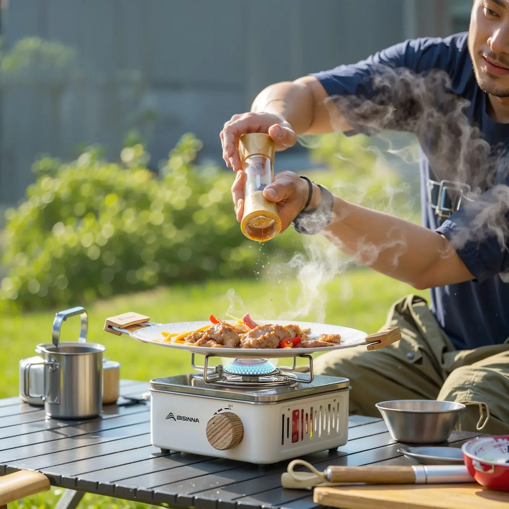 TerraFlame bærbart gasblus 2800 W — let, kompakt ramme