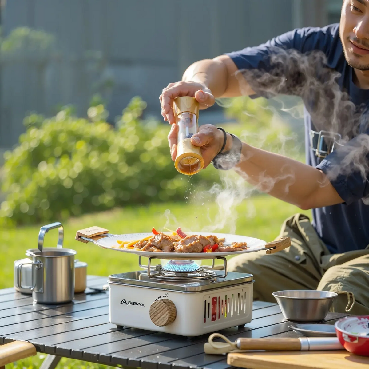 TerraFlame bærbart gasblus 2800 W — let, kompakt ramme