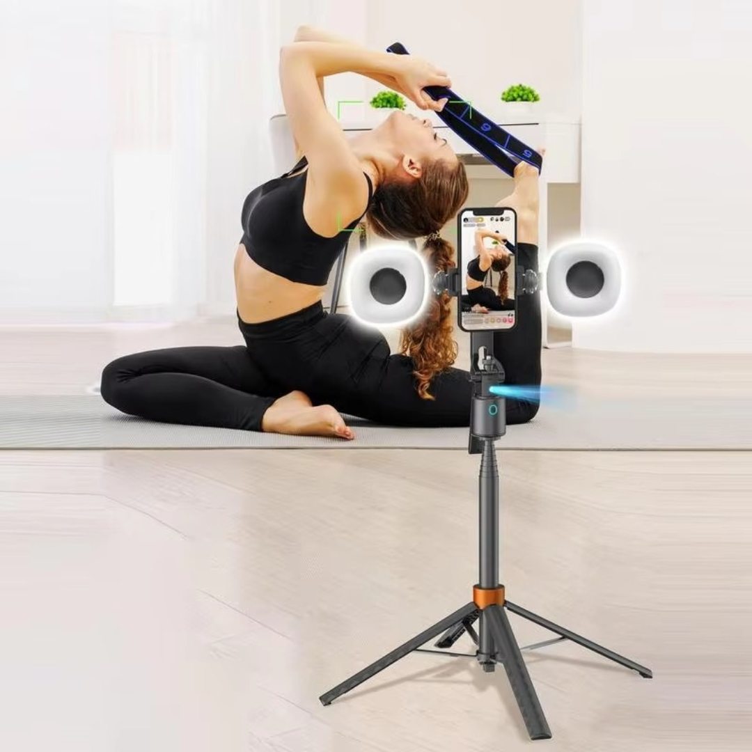 Smart Tracking Tripod — Hybrid Selfie Stick with Automatic 360° Rotation