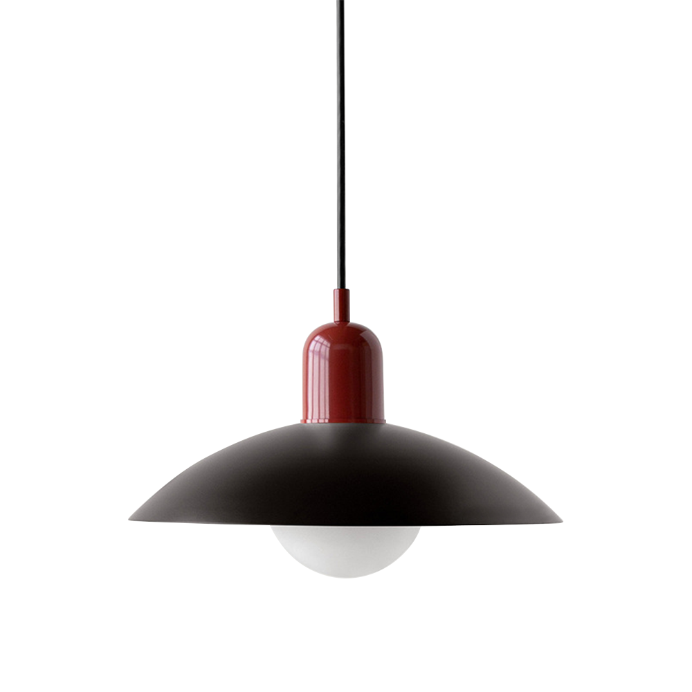Macaron Bauhaus-Pendelleuchte — farbenfroher Schirm mit offenem Sockel