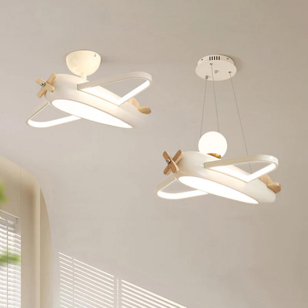 Zephyra Kinderzimmer LED-Deckenleuchte im Flugzeug-Thema mit sanften LEDs
