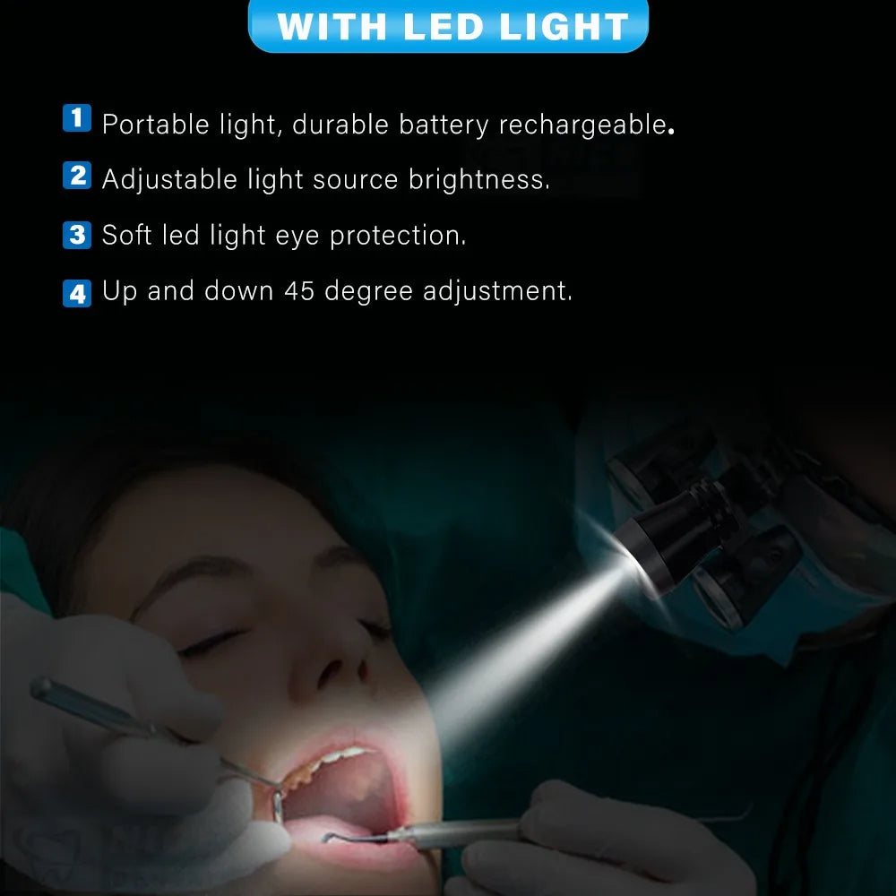 High Definition Magnification Dental Loupes With Integrated LED Lighting