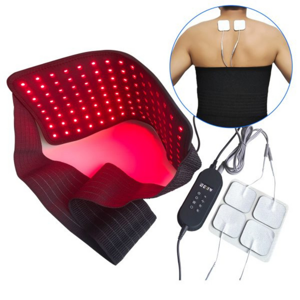 Pas do terapii czerwonym światłem podczerwonym — TENS, 120 diod LED klasy medycznej