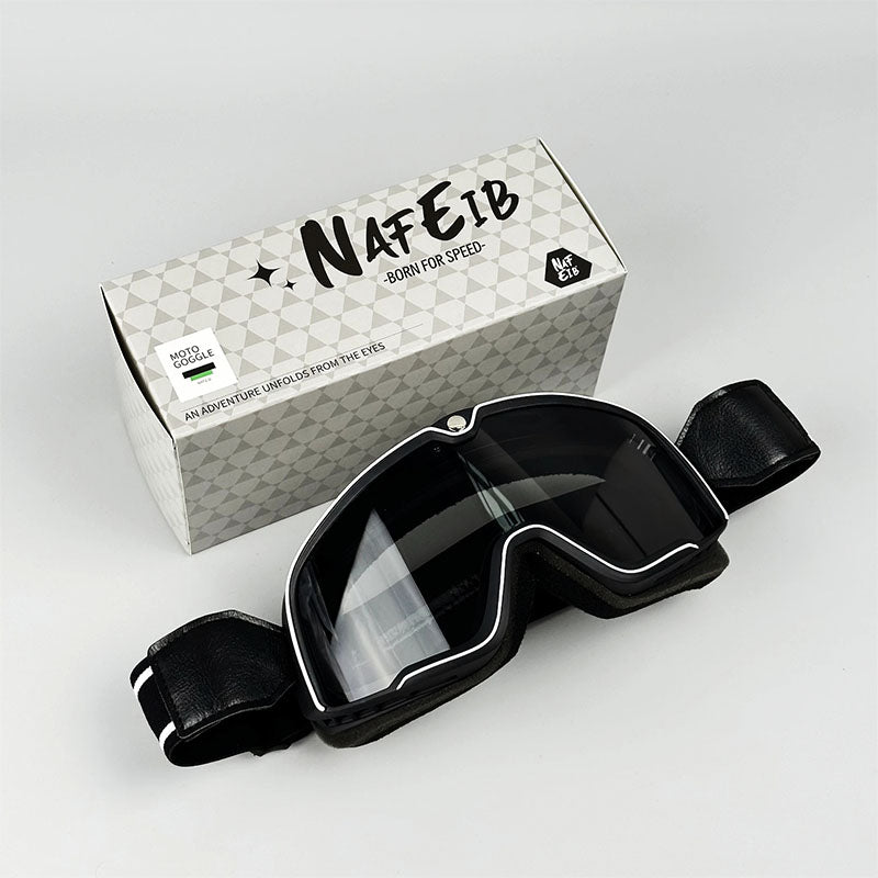Retro-Motorradbrille - UV-Schutz, passt über Brillen