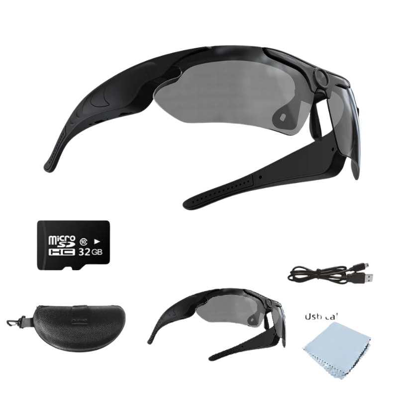 משקפי שמש מקוטבים AeroView — מצלמת 1080P מובנית, הגנת UV