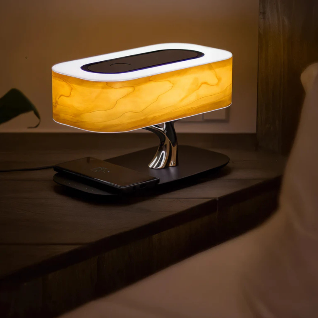 Lunara Bluetooth LED-Schreibtischlampe mit kabellosem Ladesystem
