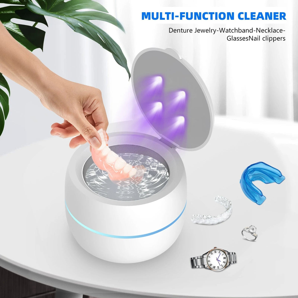 SuperUltraCleaner trådløs ultralydrens for tannproteser, 5 800 Hz
