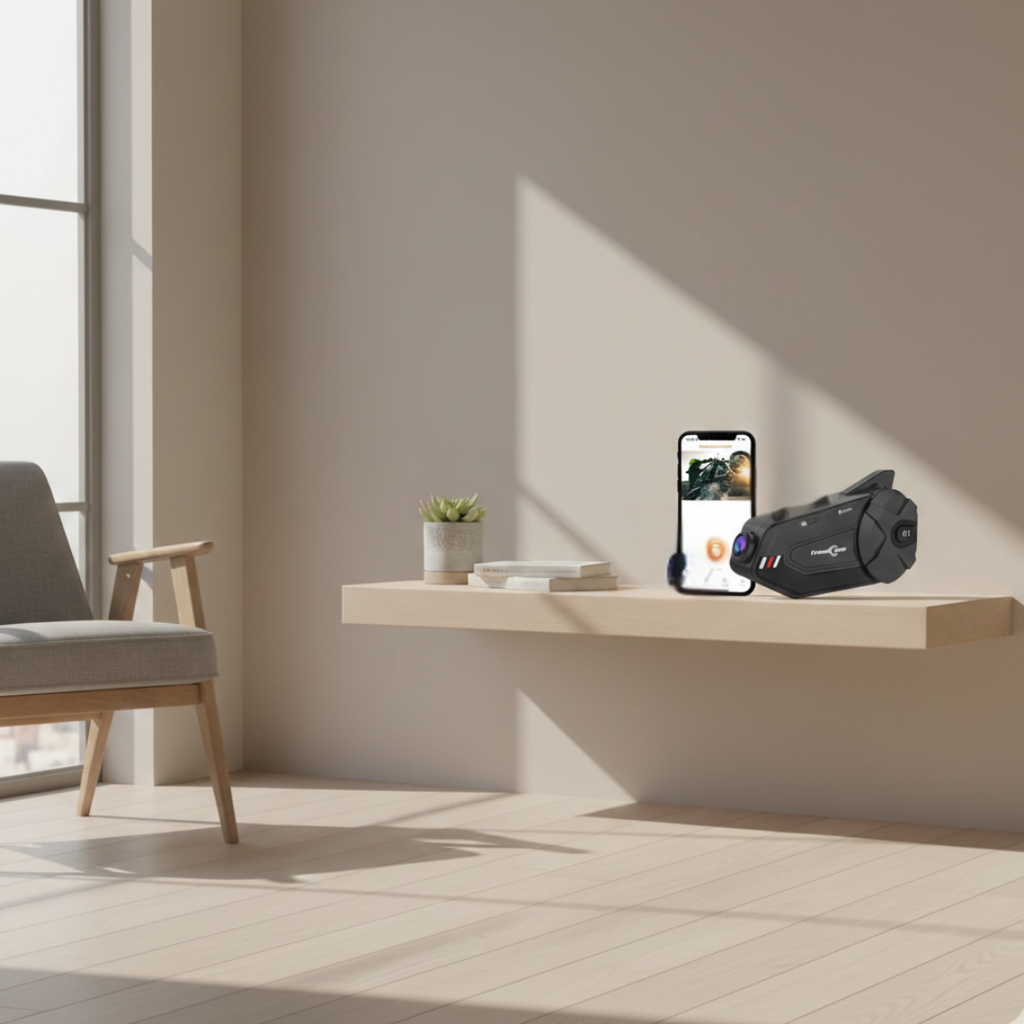 Intercom Bluetooth pour moto — Casque modulaire, caméra 1080P, portée de 1000M