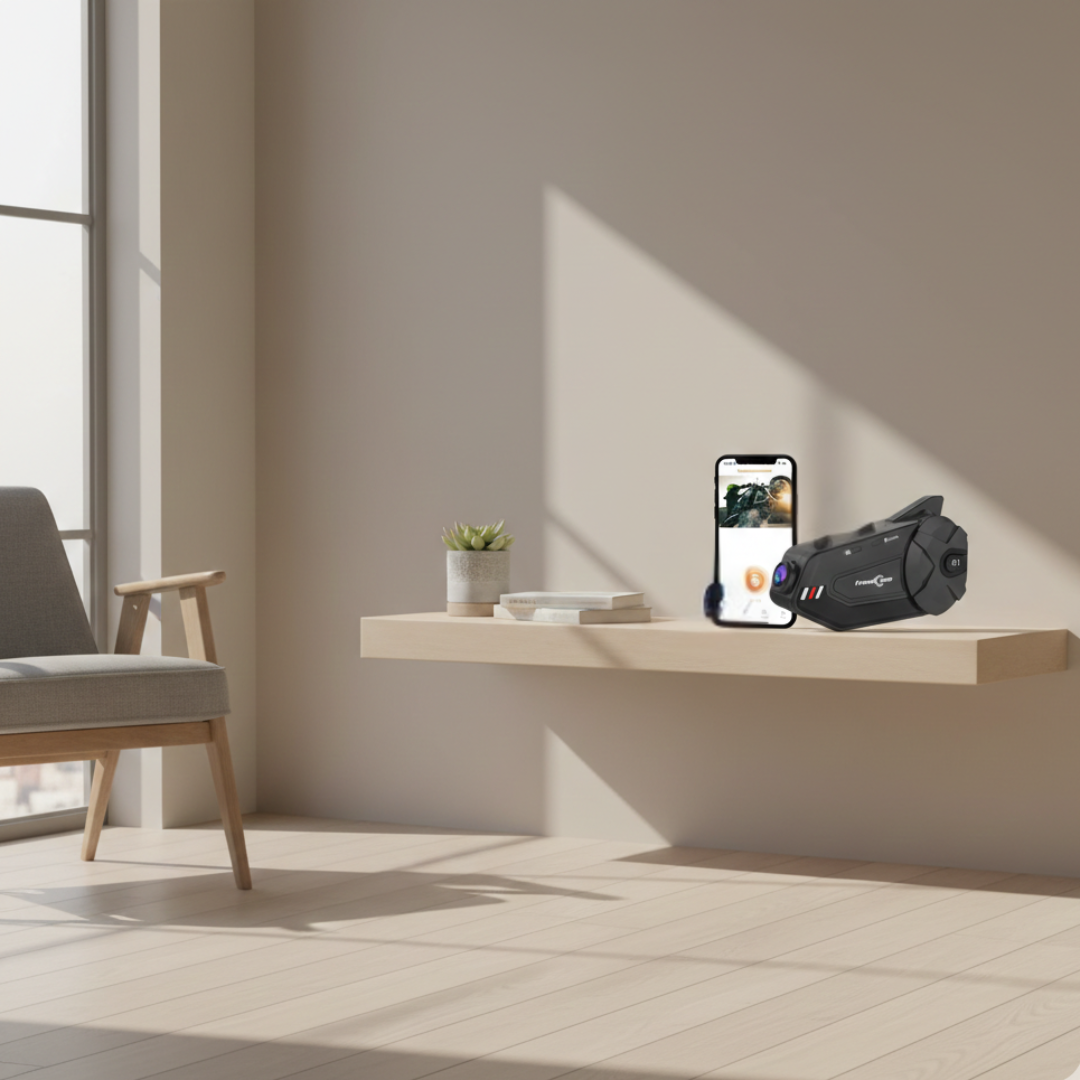 Intercomunicador Bluetooth para motocicleta — Auricular modular, cámara 1080P, alcance de 1000M