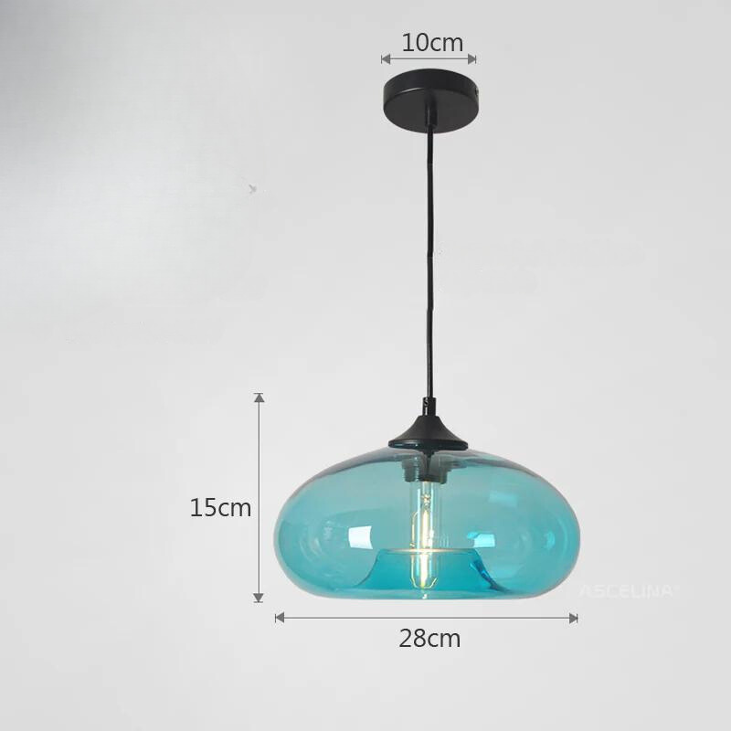 Azora Pendant Light With Glass In Retro Colorful Style For Living Spaces