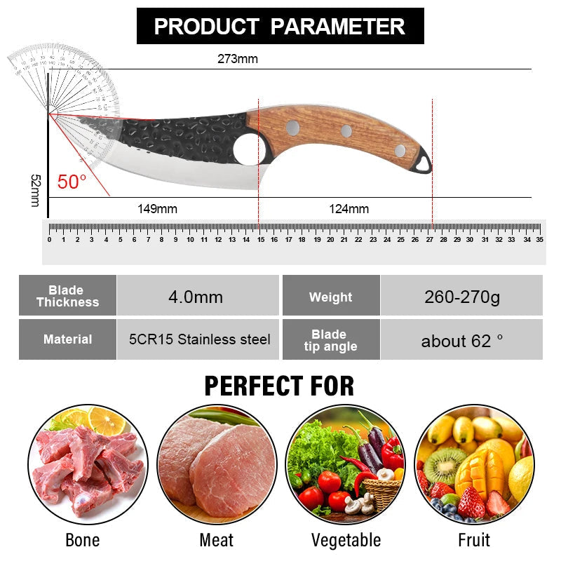 Faca de cozinha japonesa artesanal Huusk Premium Control — fio de corte de precisão