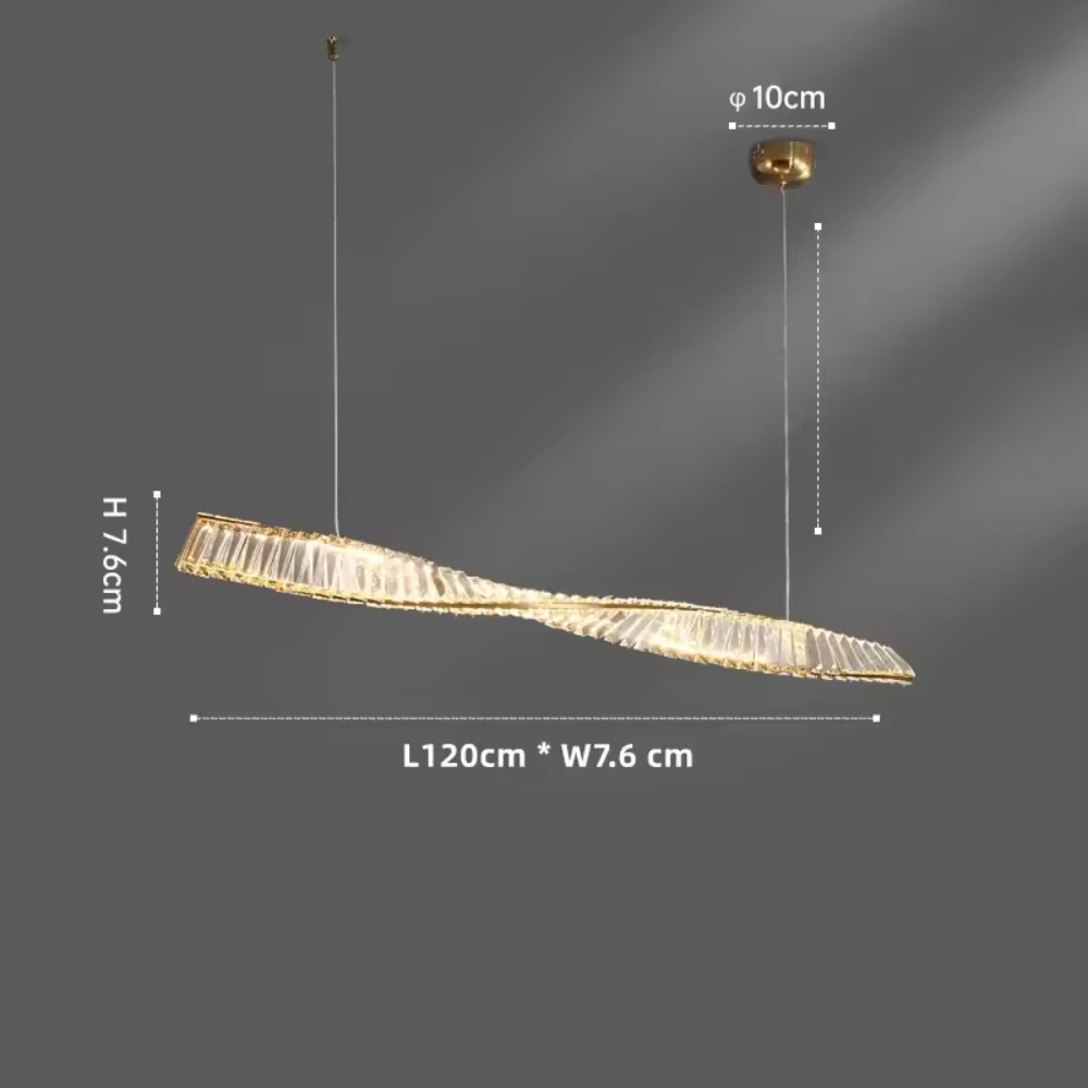 Lumeris Modern Crystal Spiral Pendant Light With LED For Dining Room