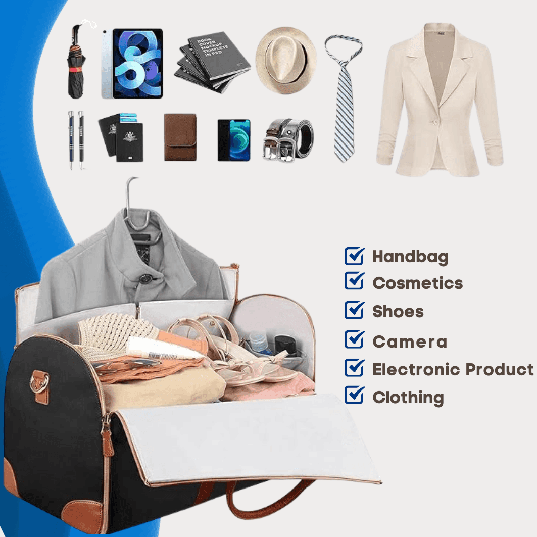 Two-In-One Foldable Garment Duffel — Wrinkle-Resistant Travel Carry-On