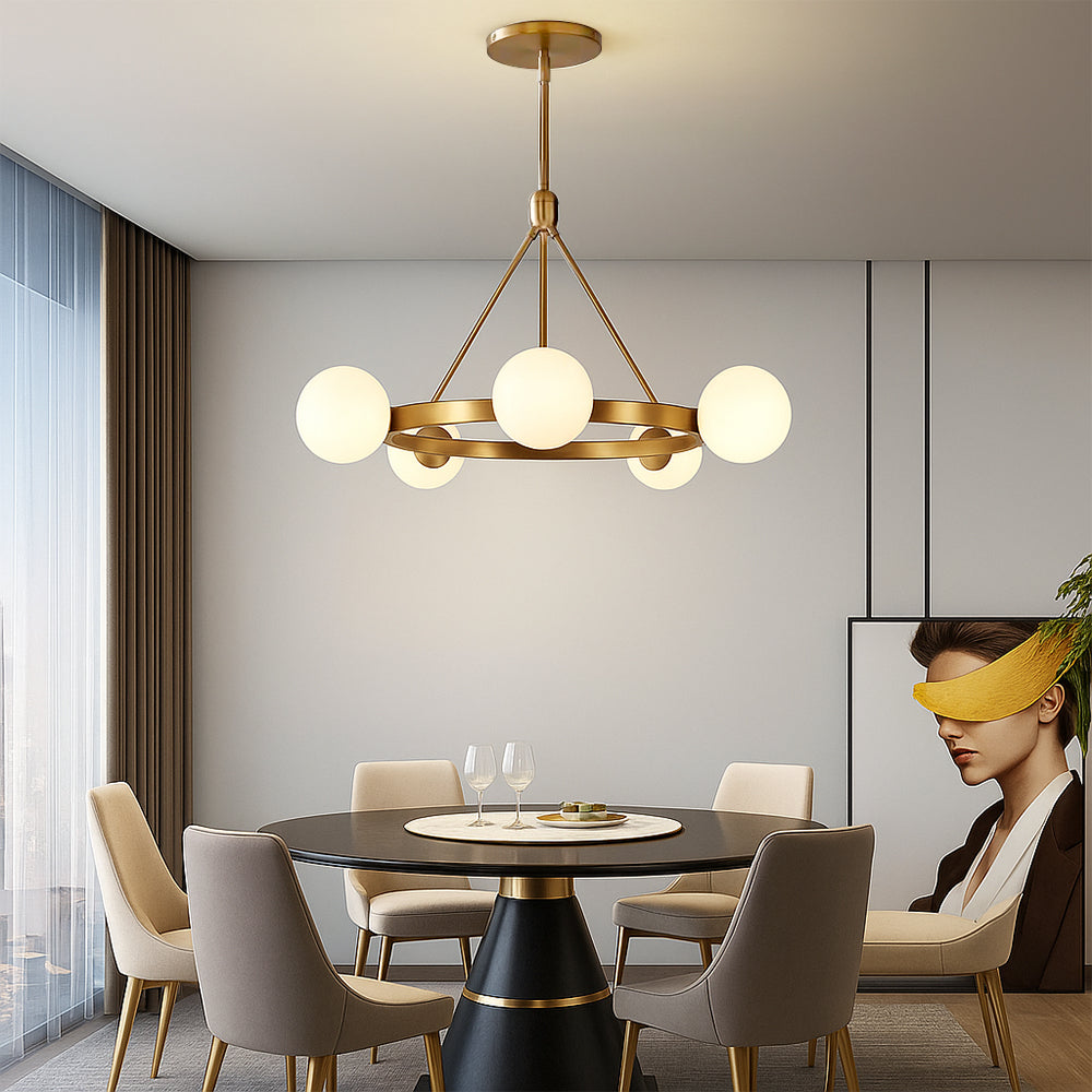 Lyra Nordic Five Light Ceiling Chandelier For Dining Rooms