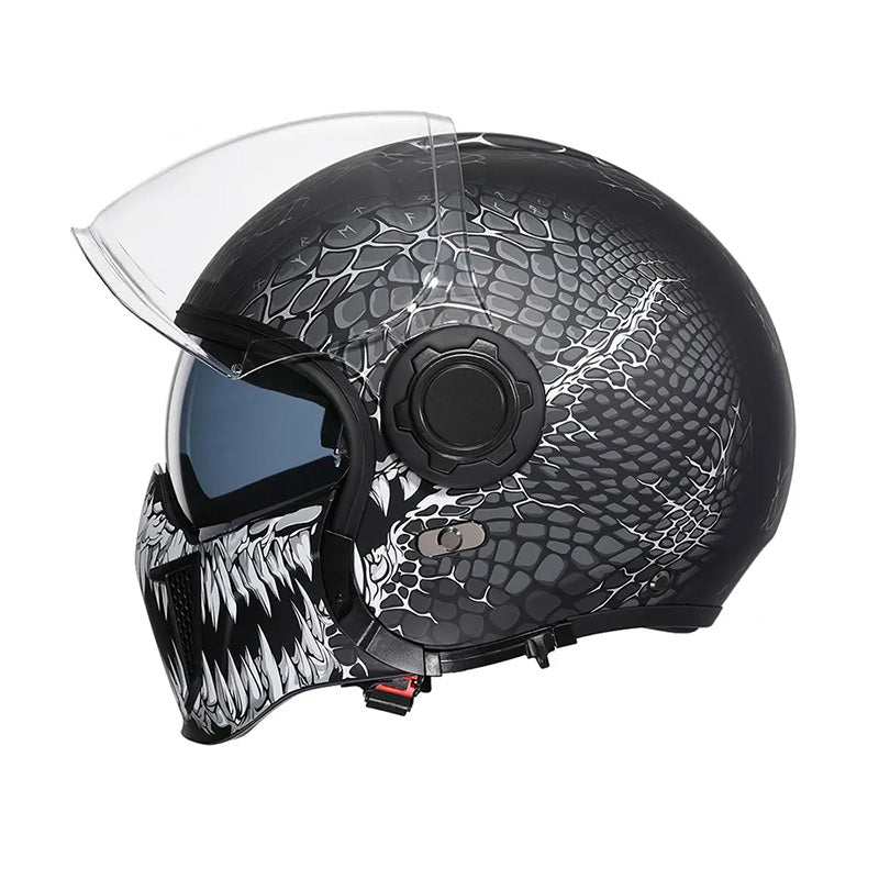 Double-Lens Vintage Modular Helmet — DOT ECE Approved