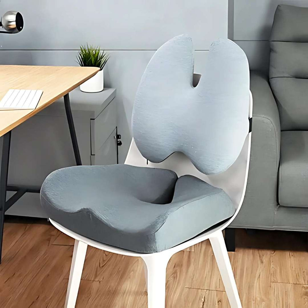Coussins orthopédiques d’assise et de dossier ErgoEase — Design ergonomique, profil lombaire profilé