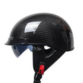 Retro Carbon Fiber Half Face Helmet — Lightweight, DOT ECE Certified