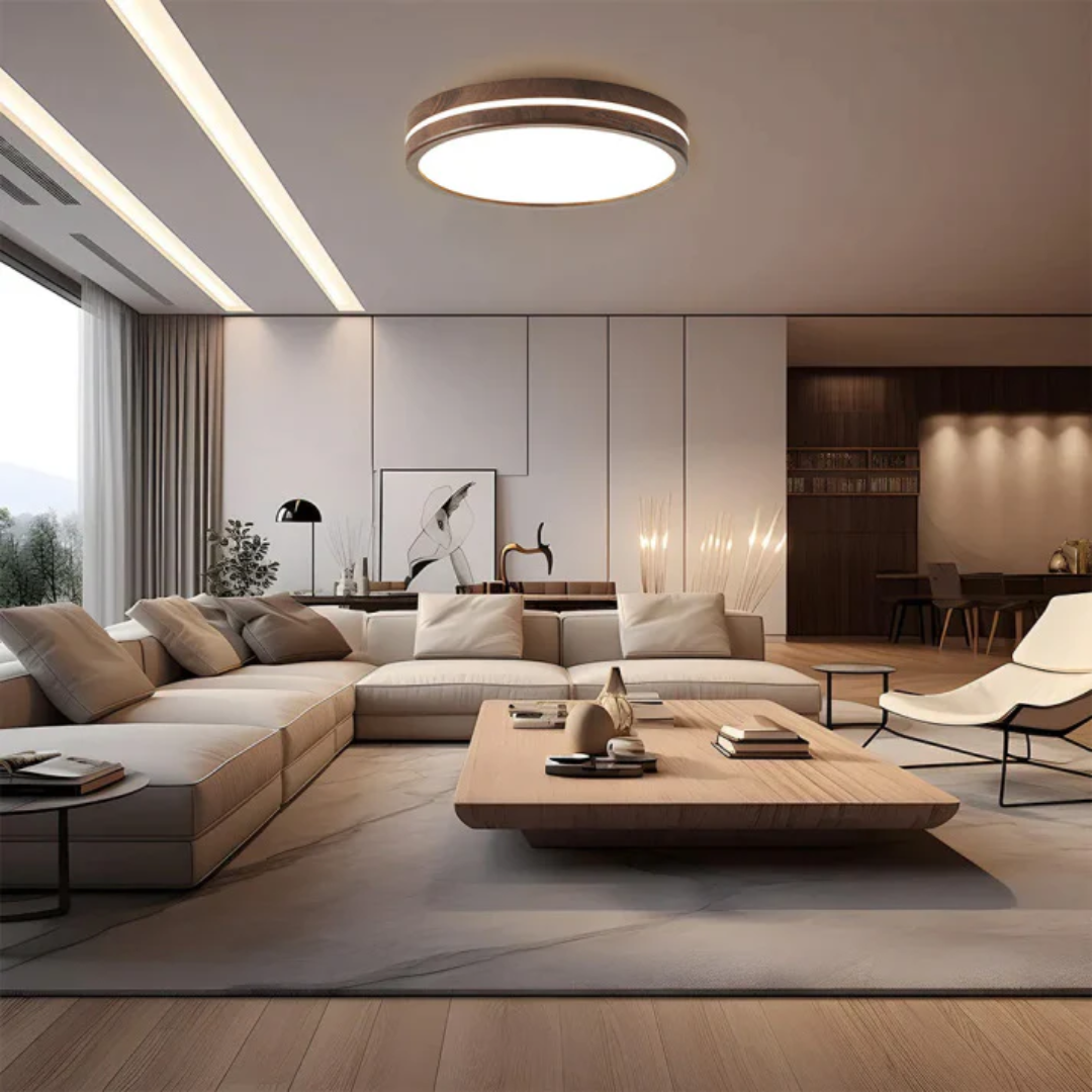 Havenwood LED Light With Wood Veneer Finish For Living Room Ceiling