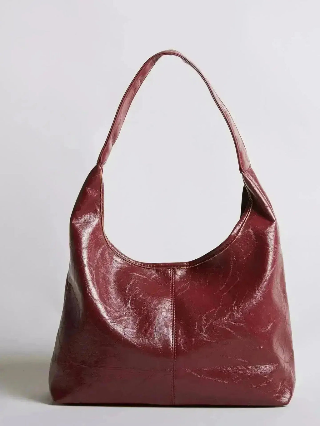 Saco de couro vintage envelhecido — inclui estojo de cosméticos