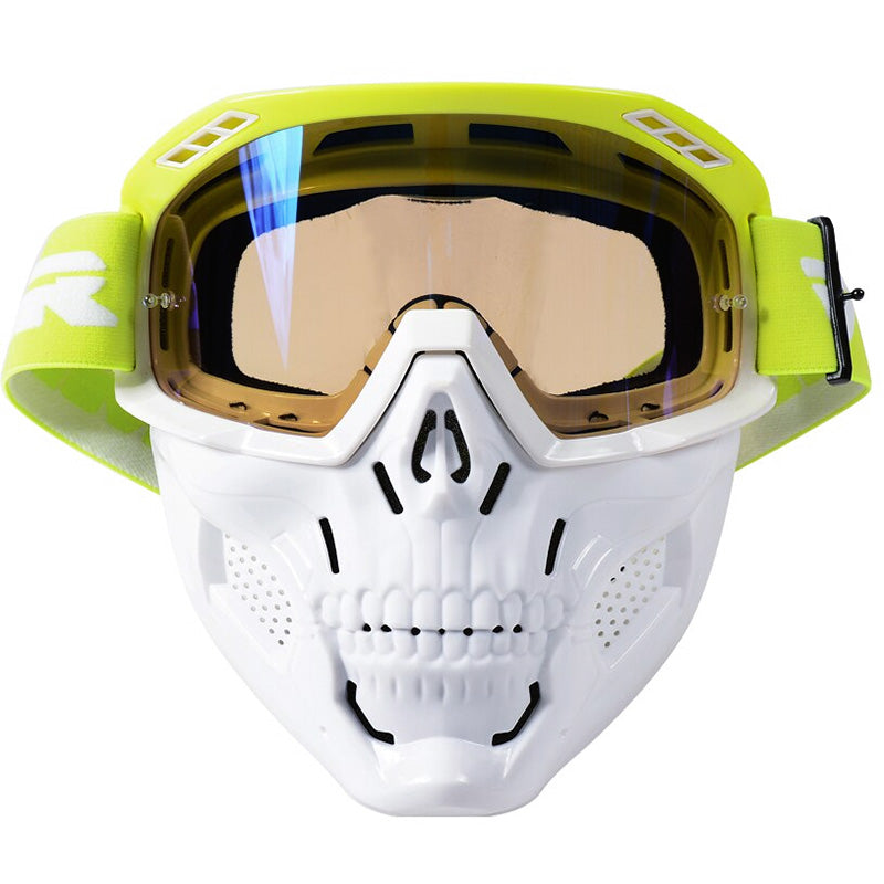 Maschera da moto a teschio — lente antiurto