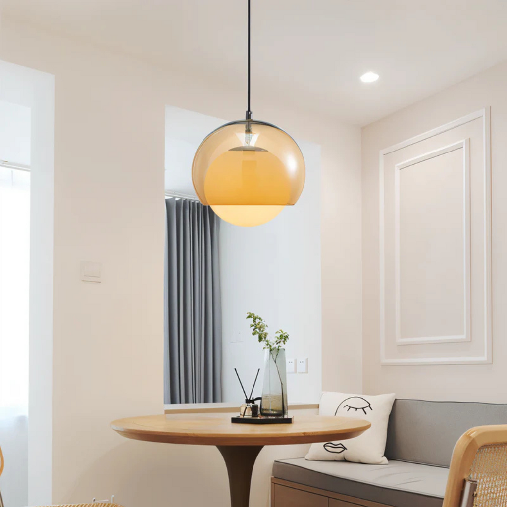 Norelli Retro Bauhaus Glas Pendelleuchte für Esszimmer