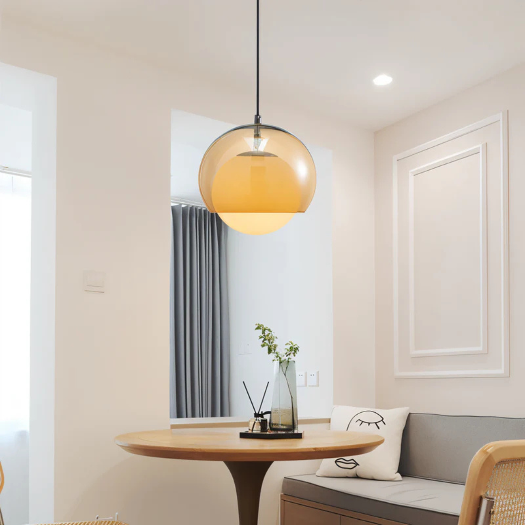Norelli Retro Bauhaus Glas Pendelleuchte für Esszimmer