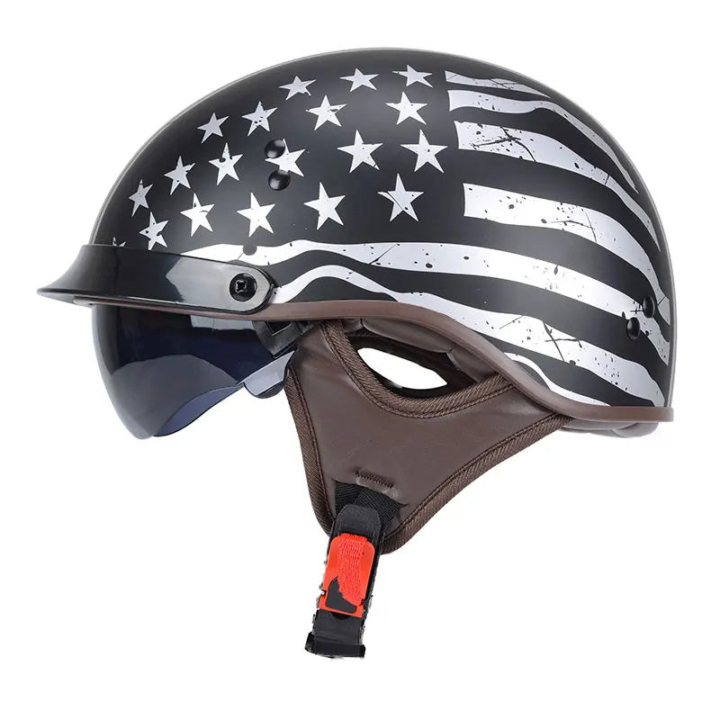 Chopper-Sonnenbrillenhelm — DOT-zugelassenes, hochklappbares UV-Visier
