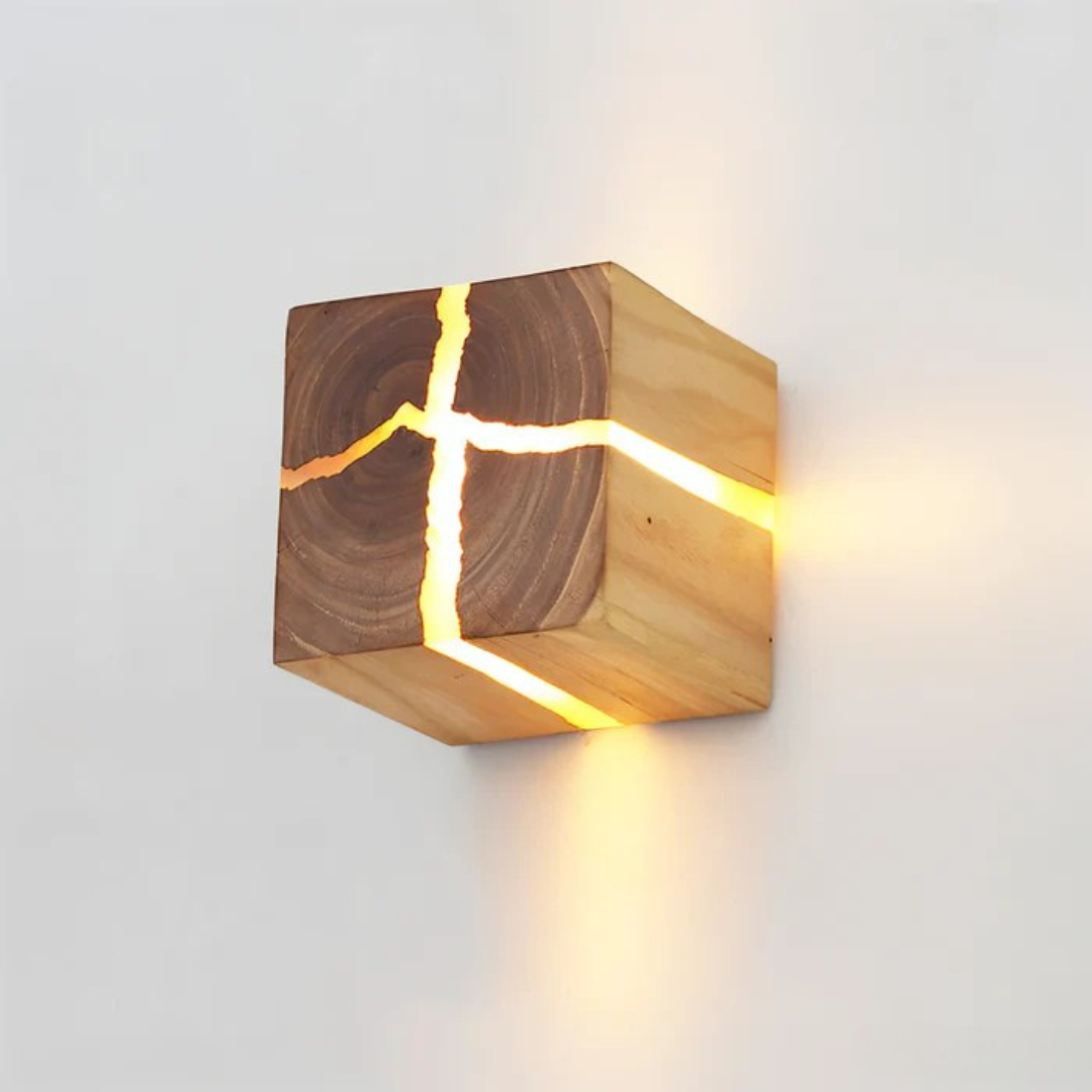 SylvaLume Warm Wood Finish Wall Light With Cozy Indoor Glow