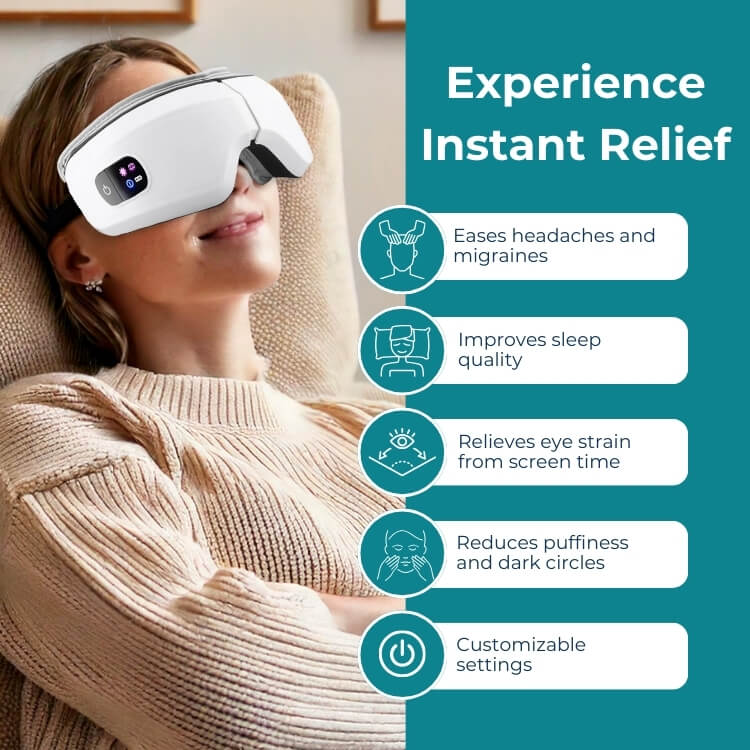 Masajeador ocular NovaPulse Pro con presión de aire y calor suave