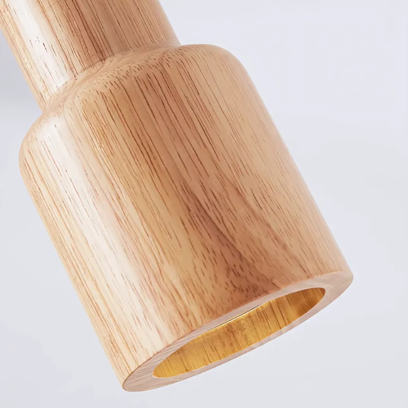 LumenVale Wooden Pendant Light With Warm LED Glow For Dining Rooms