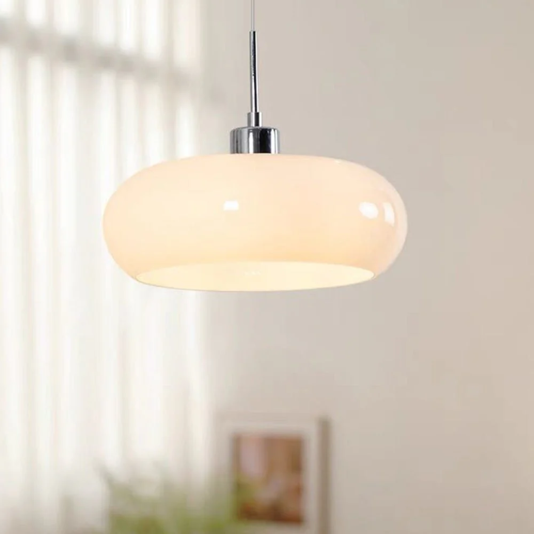 Evara Glass Pendant Light For Dining Rooms And Living Spaces With Warm Glow