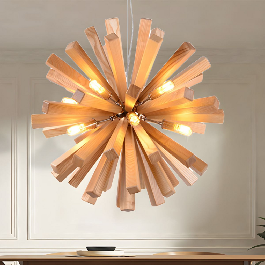 SylvaLume Wood Pendant Lamp With Warm Tone For Dining Rooms
