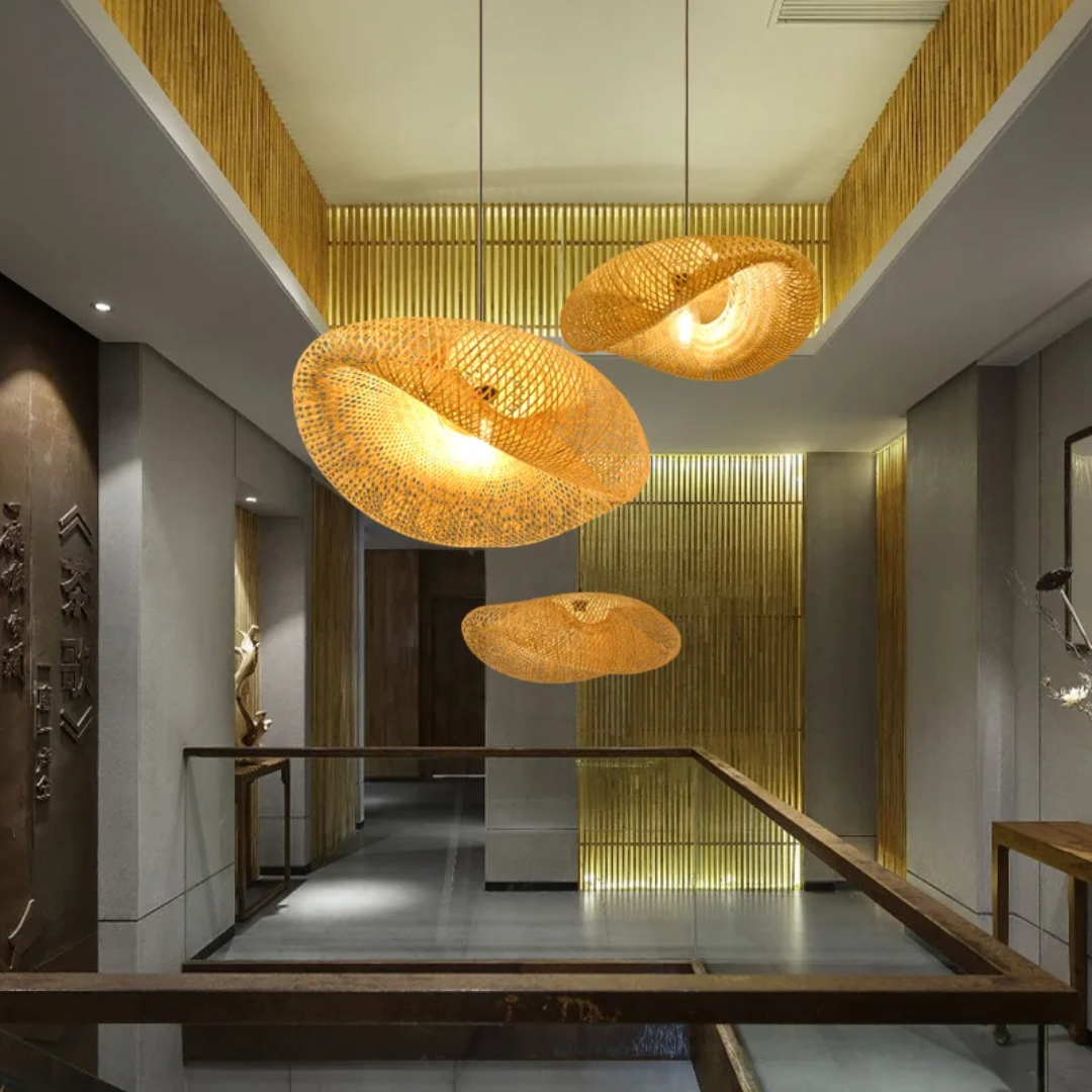 Solara Natural Bamboo Pendant Lamp For Living Room And Dining Area