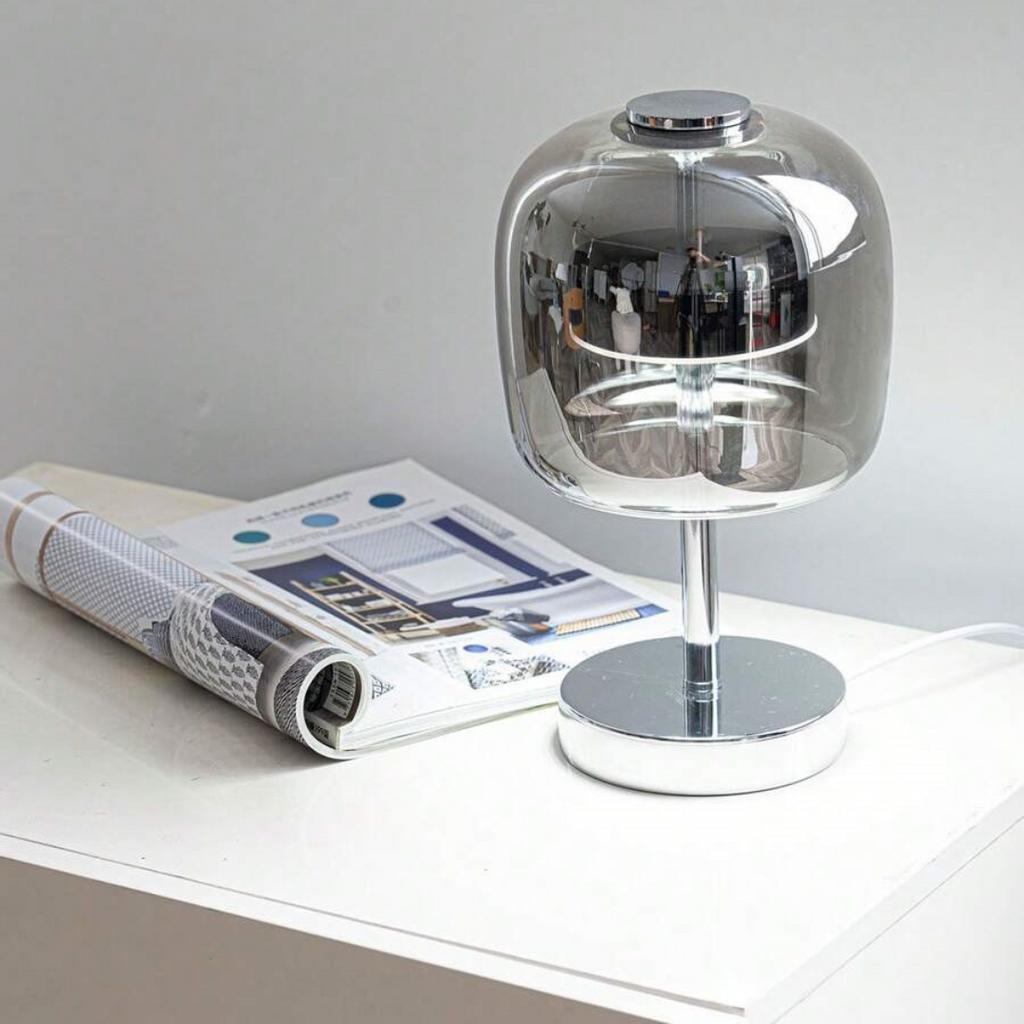 AstraLume Dimmable LED Glass Shade Table Lamp For Living Rooms